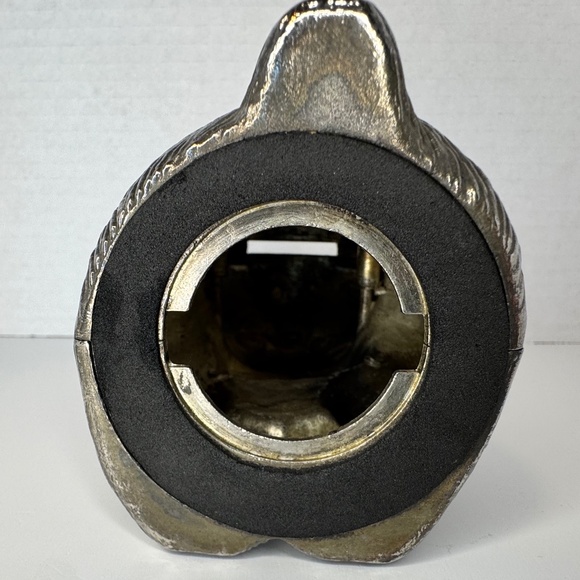 Silver/Brass-Tone Teddy Bear Bank 5" tall, Eclectic / Whimsigoth Display Décor - Picture 8 of 9